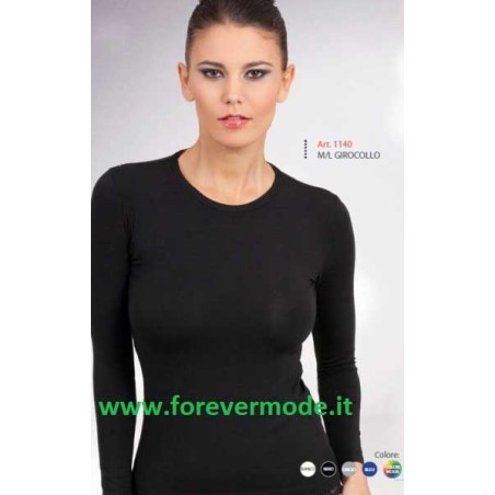 Maglia donna Egi esternabile girocollo manica lunga in modal