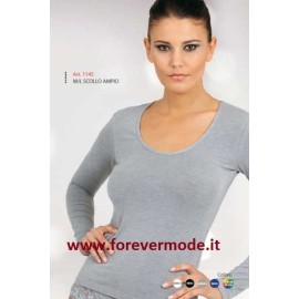 Maglia donna Egi esternabile manica lunga con scollo ampio