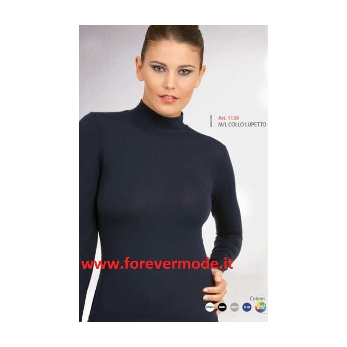 Maglia donna Egi esternabile manica lunga con collo a lupetto