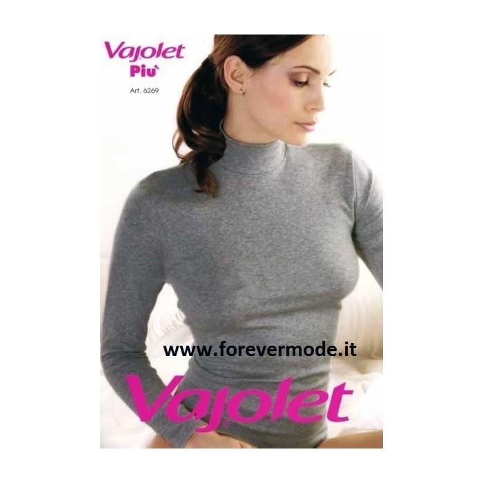 Maglia donna Vajolet manica lunga a lupetto cotone elasticizzato