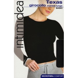 Maglia girocollo donna Intimidea manica lunga in microfibra