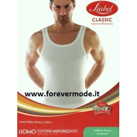 Canottiera uomo Liabel spalla larga in puro cotone aderente