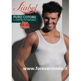 Canottiera uomo Liabel a spalla larga in fresco filo di scozia