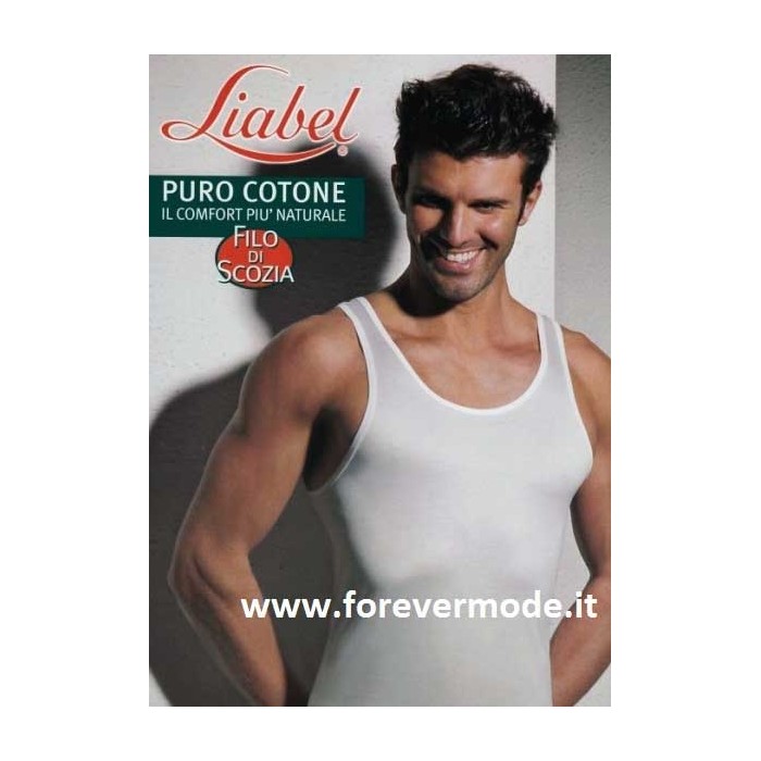 Canottiera uomo Liabel a spalla larga in fresco filo di scozia