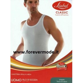 Canottiera uomo Liabel a spalla larga in fresco filo di scozia