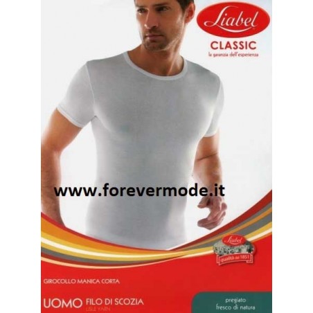 T-Shirt uomo Liabel manica corta a girocollo in filoscozia non aderente