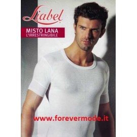 T-Shirt uomo Liabel a mezza manica in misto lana aderente