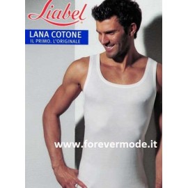 Canottiera uomo Liabel a spalla larga con esterno lana e interno cotone