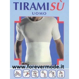 T-Shirt uomo Liabel con fascia lombare contenitiva in lana cotone ideale per lo sport