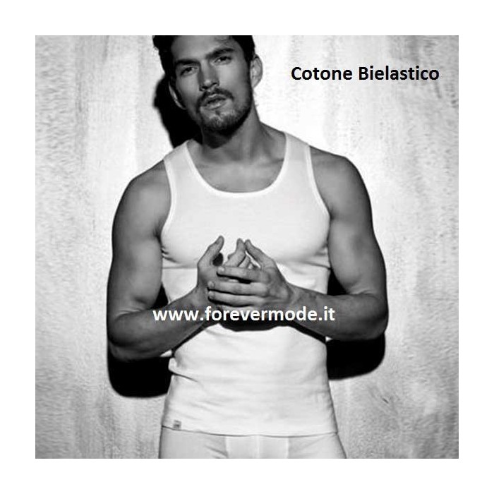 3 Canottiere uomo Coveri a spalla larga in cotone bi-elastico