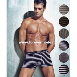 3 Boxer uomo Coveri in cotone rigato ed elastico esterno logato