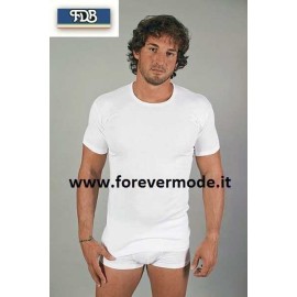 T-shirt uomo FDB manica corta con girocollo basso in cotone aderente