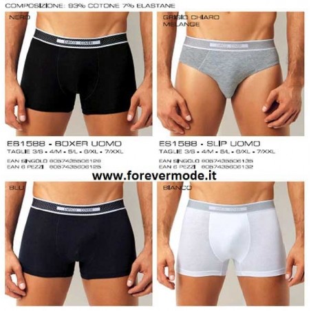 6 Slip uomo Coveri cotone bi-elastico con elastico logo
