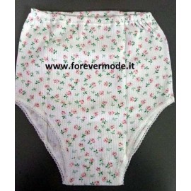 6 Slip culotte donna Moretta in cotone costina, sgambature pizzo 2