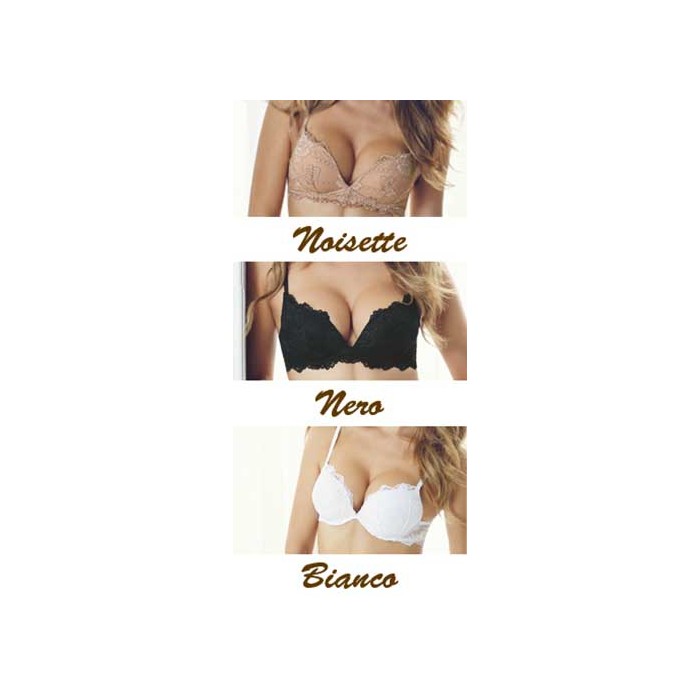 Reggiseno donna Lormar tutto pizzo senza ferretto che regala una taglia in piu
