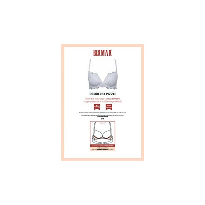Reggiseno donna Lormar tutto pizzo senza ferretto che regala una taglia in piu