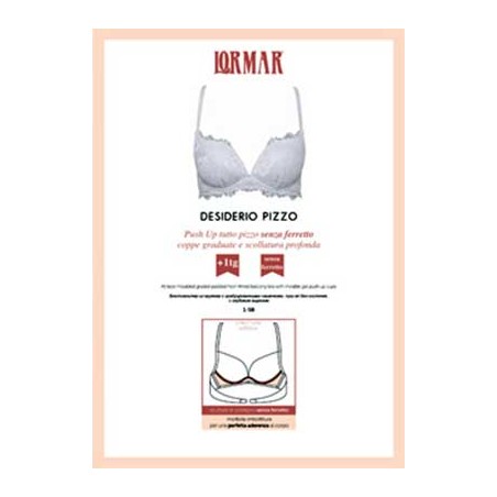 Reggiseno donna Lormar tutto pizzo senza ferretto che regala una taglia in piu Reggiseno donna Lormar tutto pizzo senza ferretto che regala una taglia in piu