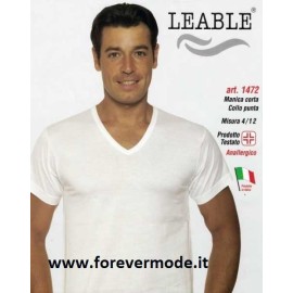 3 T-shirt uomo Leable manica corta con scollo a  V in cotone mercerizzato