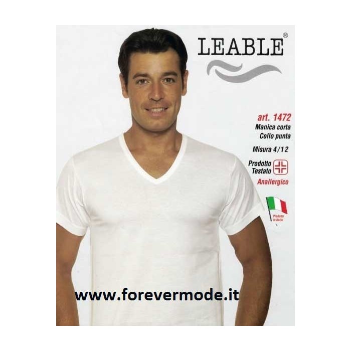 3 T-shirt uomo Leable manica corta con scollo a  V in cotone mercerizzato