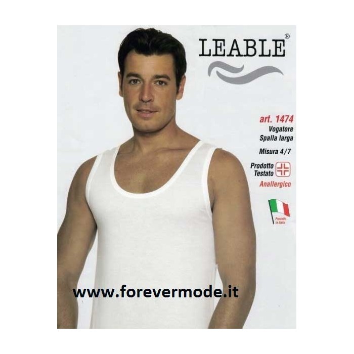 3 Canottiere uomo Leable a spalla larga in cotone non aderente