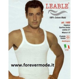 3 Canottiere uomo Leable spalla stretta a costine in cotone makò