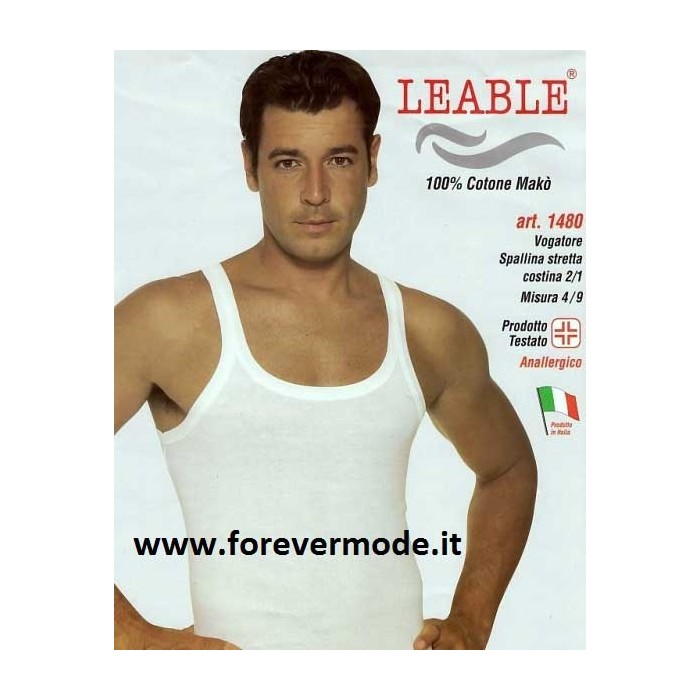 3 Canottiere uomo Leable spalla stretta a costine in cotone makò