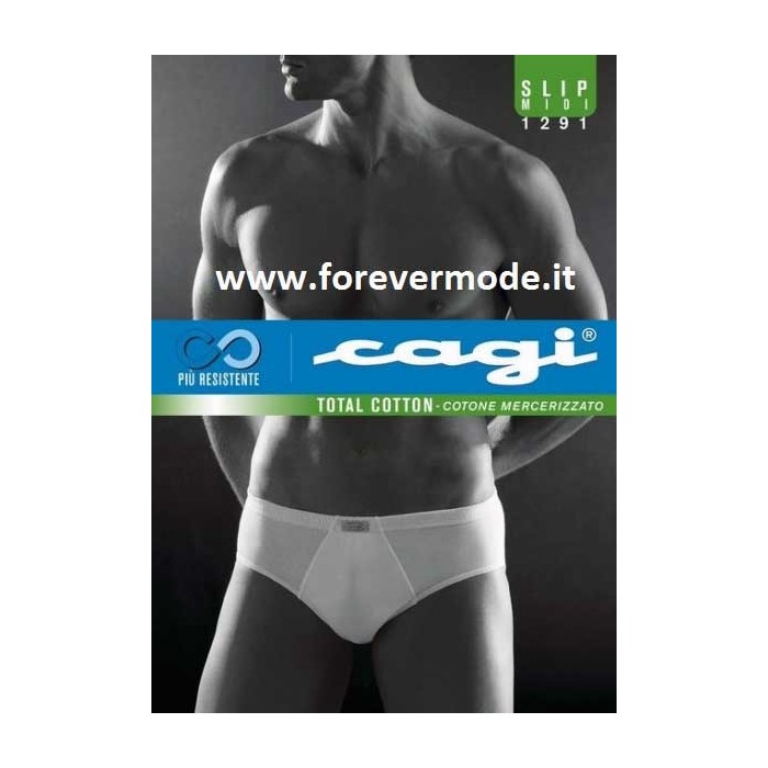 Slip uomo Cagi midi in cotone mercerizzato con elastico interno