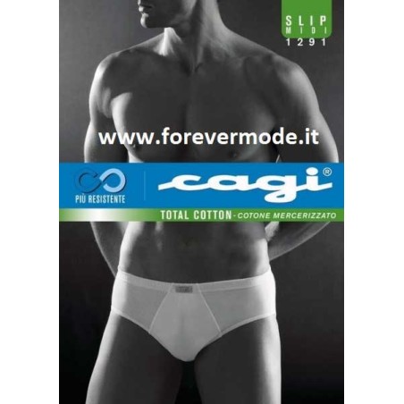 Slip uomo Cagi midi in cotone mercerizzato con elastico interno