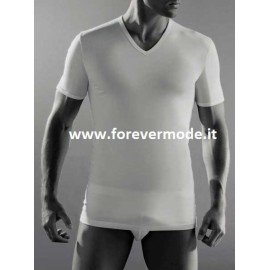 T-shirt uomo Cagi manica corta con scollo V in cotone senza cuciture ai fianchi 2