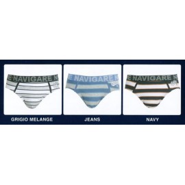 3 Slip uomo Navigare in cotone a righe, elastico esterno loggato 2