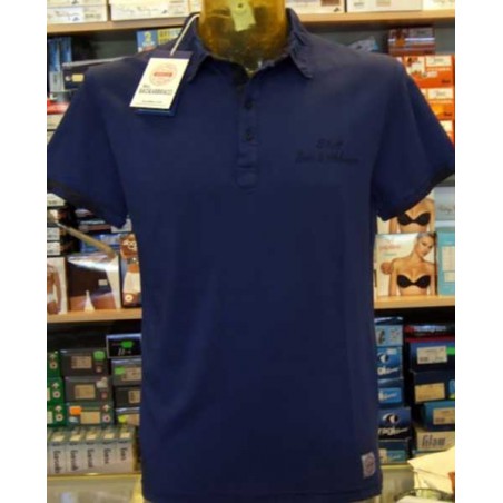 Polo uomo Baci & Abbracci con logo frontale e bordi mimetici