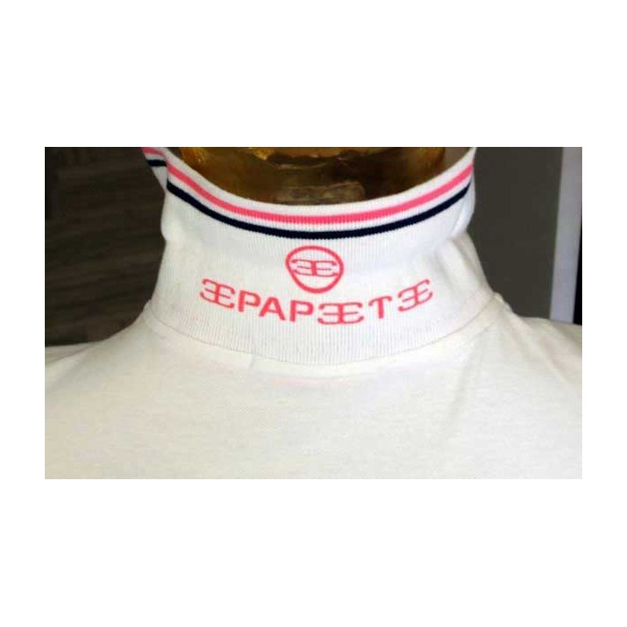 Polo uomo Papeete con logo frontale a mela e stampa sul collo