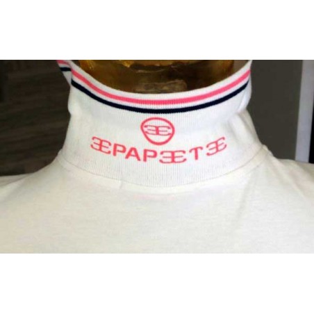 Polo uomo Papeete con logo frontale a mela e stampa sul collo