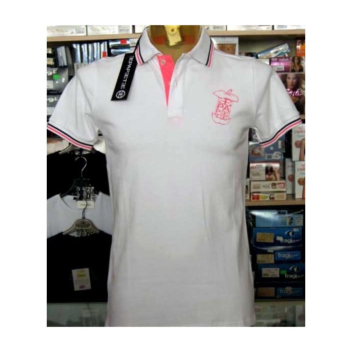 Polo uomo Papeete con logo frontale a mela e stampa sul collo