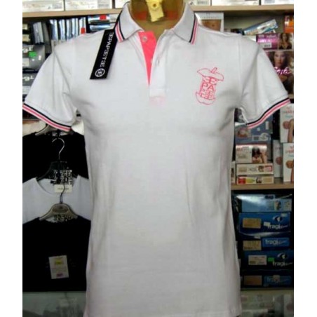 Polo uomo Papeete con logo frontale a mela e stampa sul collo