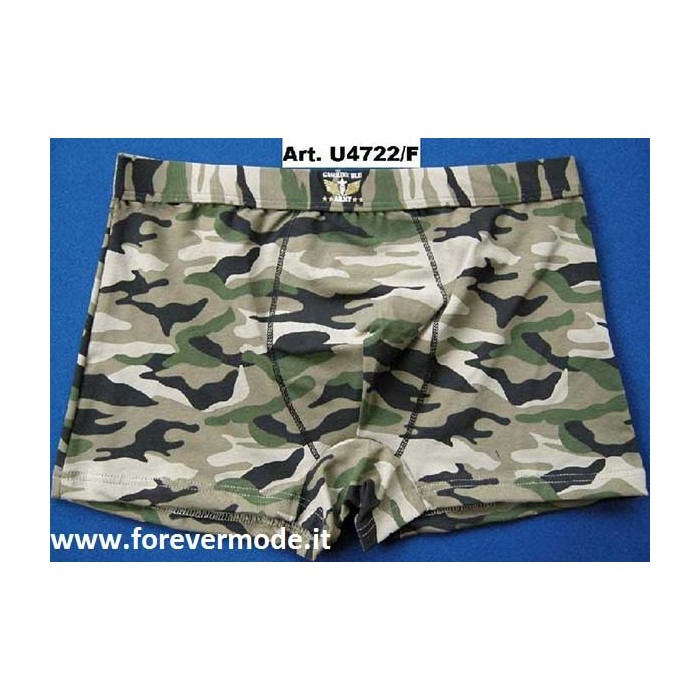2 Boxer da uomo Gasoline in cotone elasticizzato a fantasia mimetica