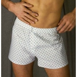 Boxer uomo Olimpia in cotone stoffa a fantasia cravatta con apertura