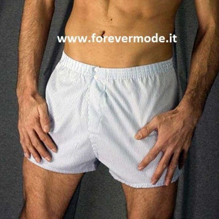 Boxer uomo Olimpia in cotone stoffa tinta in filo con apertura a 3 bottoni