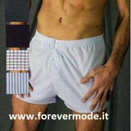 Boxer uomo Olimpia in cotone stoffa tinta in filo con apertura a 3 bottoni 2