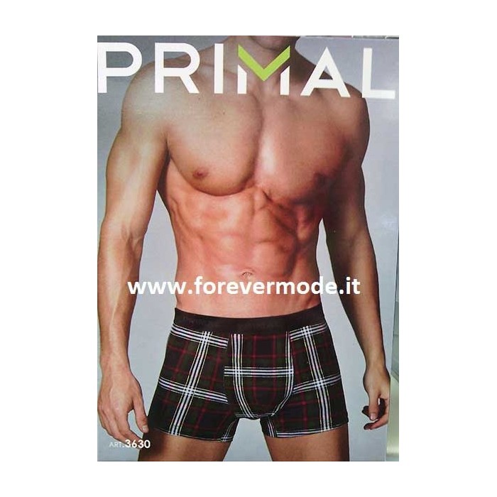 3 Boxer uomo Primal in cotone fantasia con elastico loggato