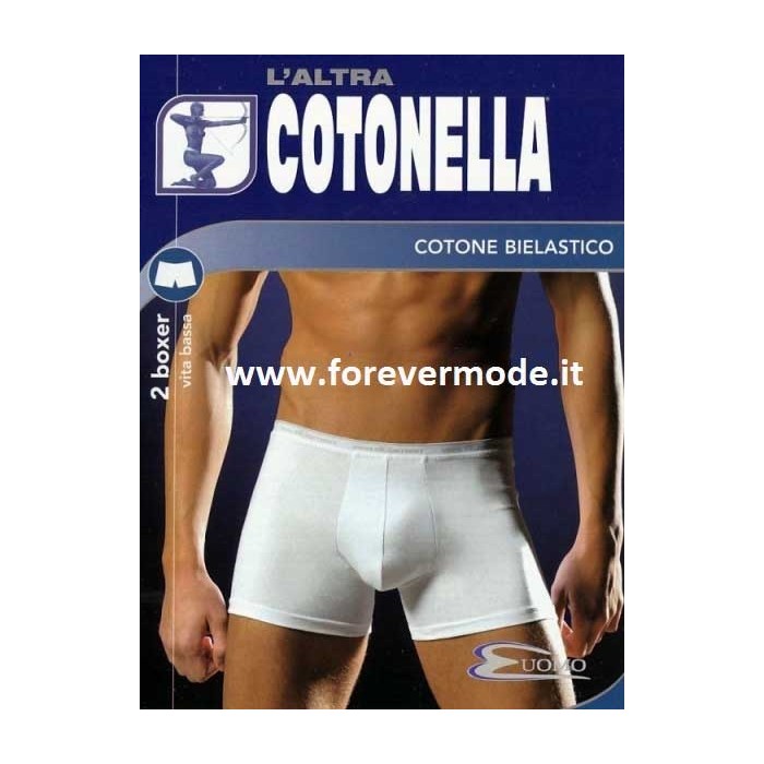 6 Boxer da uomo Cotonella in cotone elasticizzato a vita bassa con elastico esterno basso