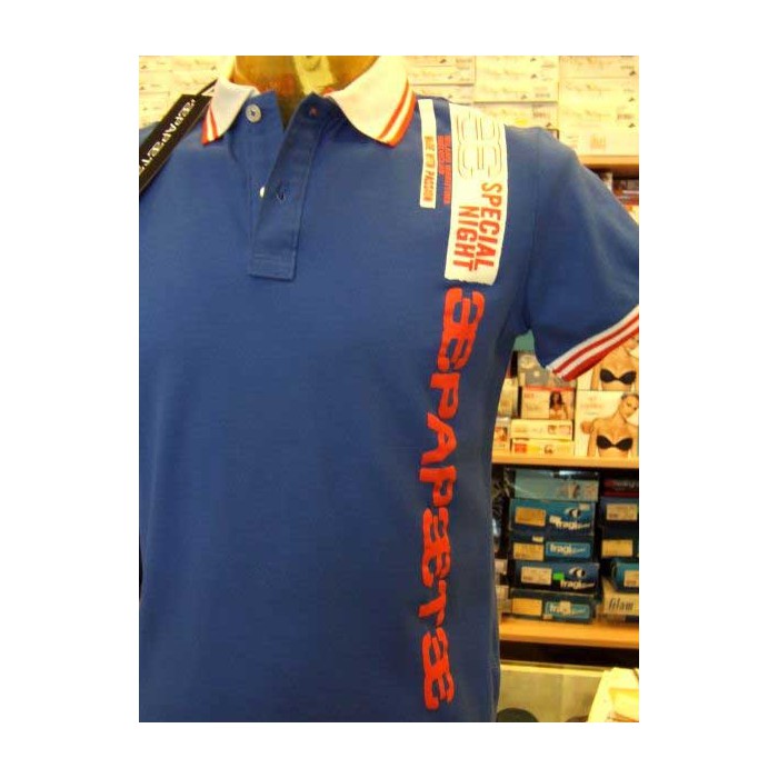 Polo uomo Papeete con logo e scritta stampata laterale