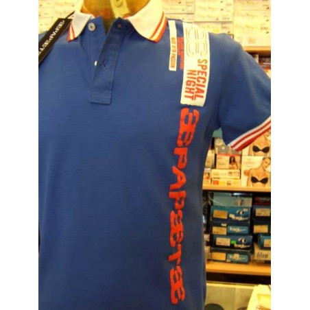 Polo uomo Papeete con logo e scritta stampata laterale