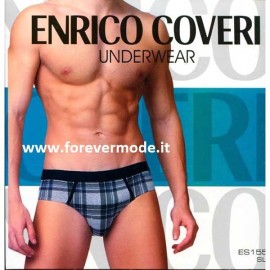 3 Slip uomo Enrico Coveri in cotone con motivo fantasia e logo
