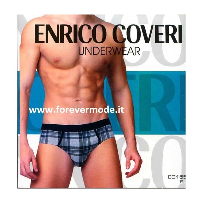 3 Slip uomo Enrico Coveri in cotone con motivo fantasia e logo