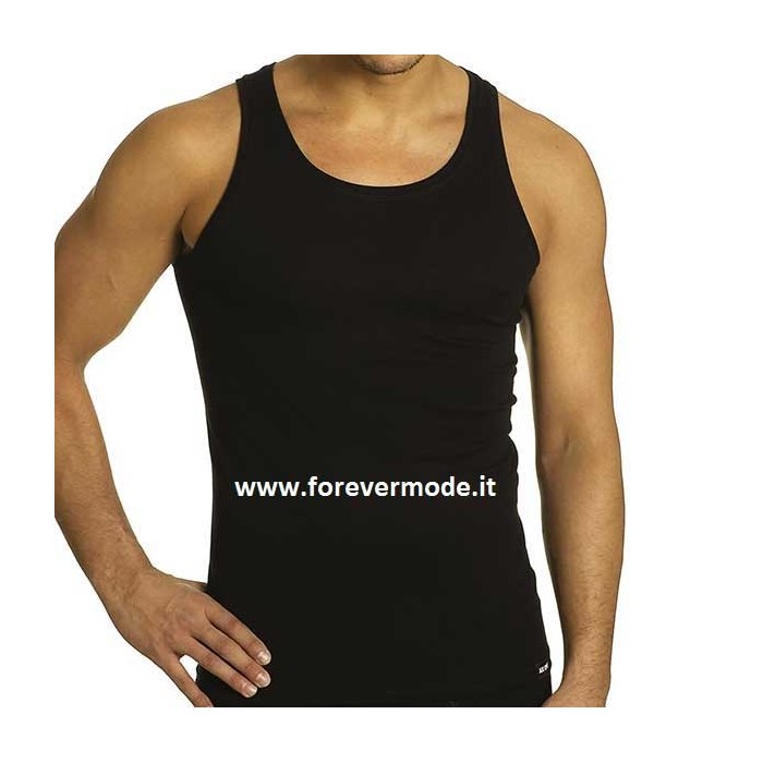 3 Canottiere uomo Axiom a spalla larga in morbido cotone elasticizzato aderente