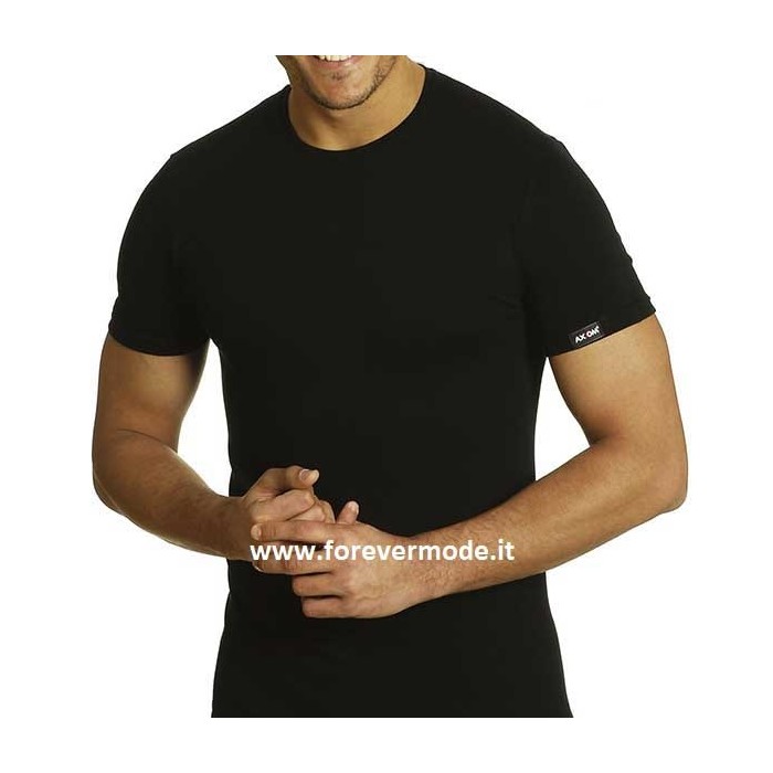 T-Shirt uomo Axiom manica corta a girocollo in cotone elasticizzato con logo