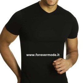 3 T-Shirt uomo Axiom manica corta con scollo a V in cotone elasticizzato aderente