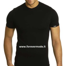 2 T-Shirt uomo Axiom manica corta con scollo a V piccolo in cotone elasticizzato con logo