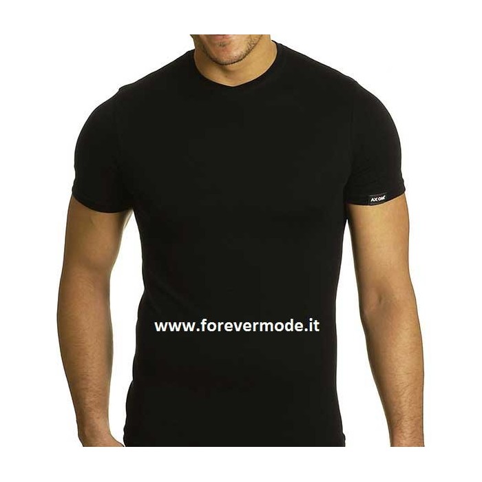 3 T-Shirt uomo Axiom manica corta con scollo a V piccolo in cotone elasticizzato con logo
